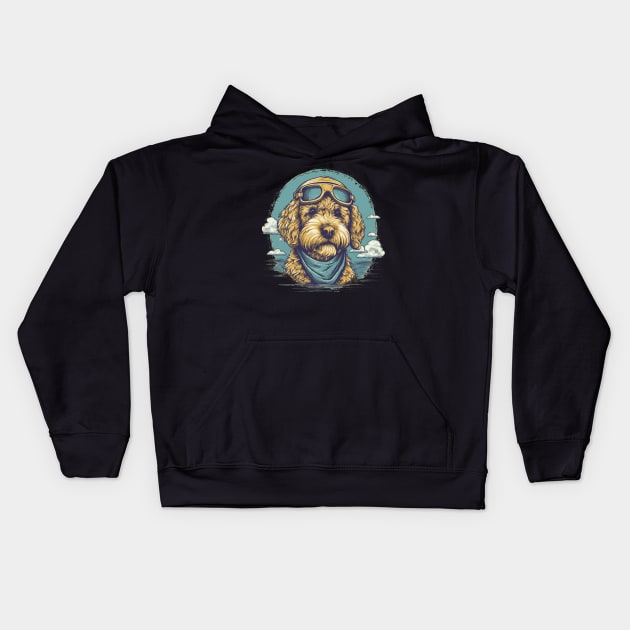 Aviator dog Kids Hoodie by GreenMary Design